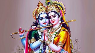 Divine Love: Lord Krishna Radha Wallpaper