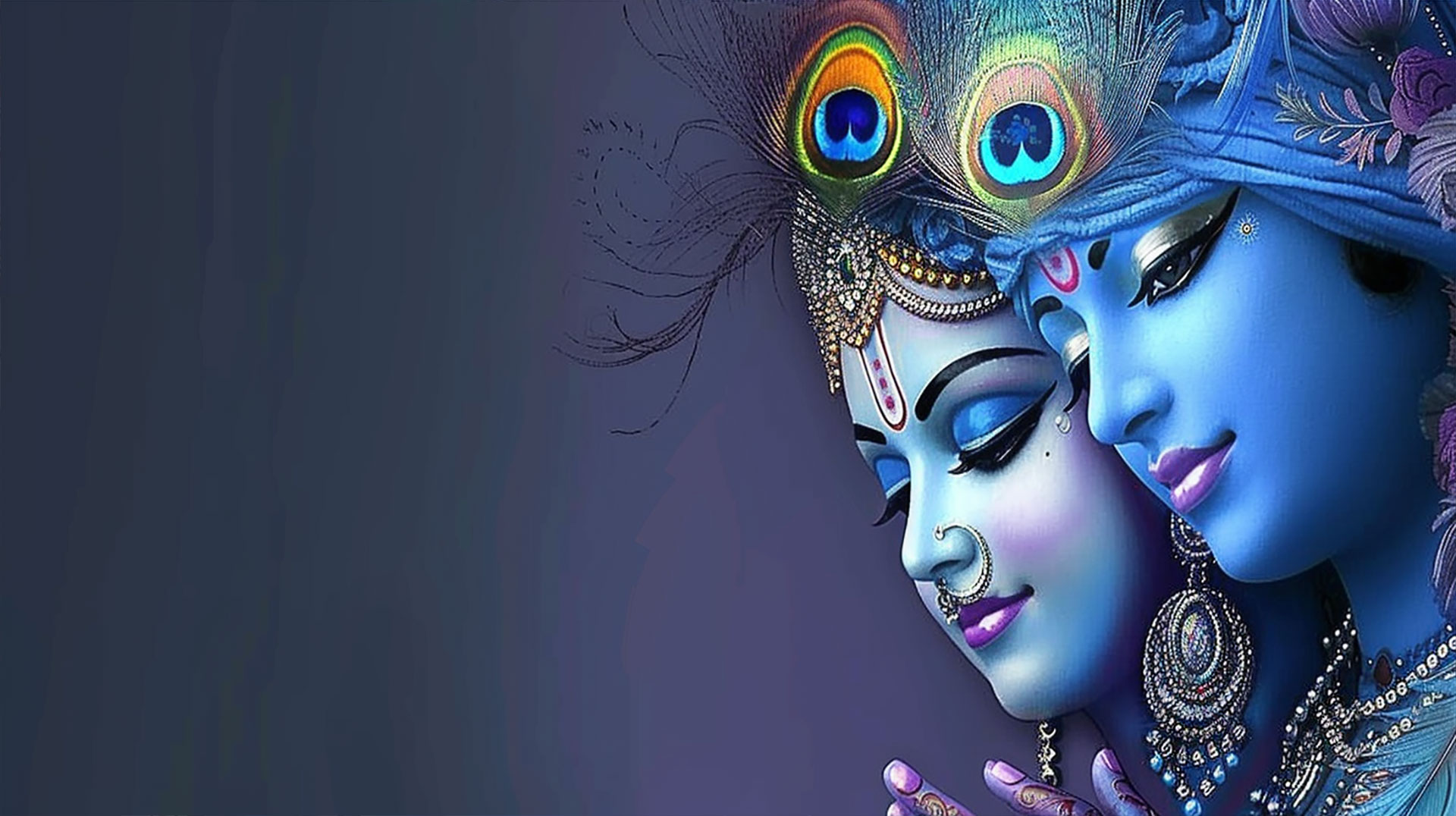 Radha Krishna Divine Romance: HD Wallpaper