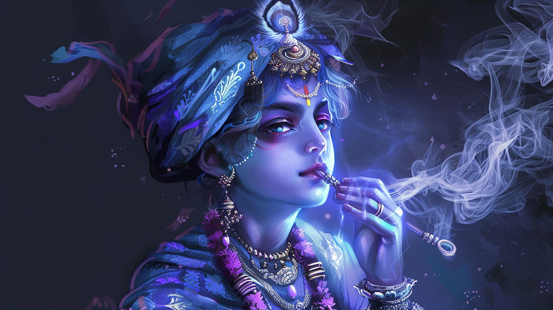 Lord Krishna Aesthetic Bliss Wallpaper