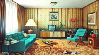 Vintage Mid Century Modern 16:9 Desktop Wallpaper