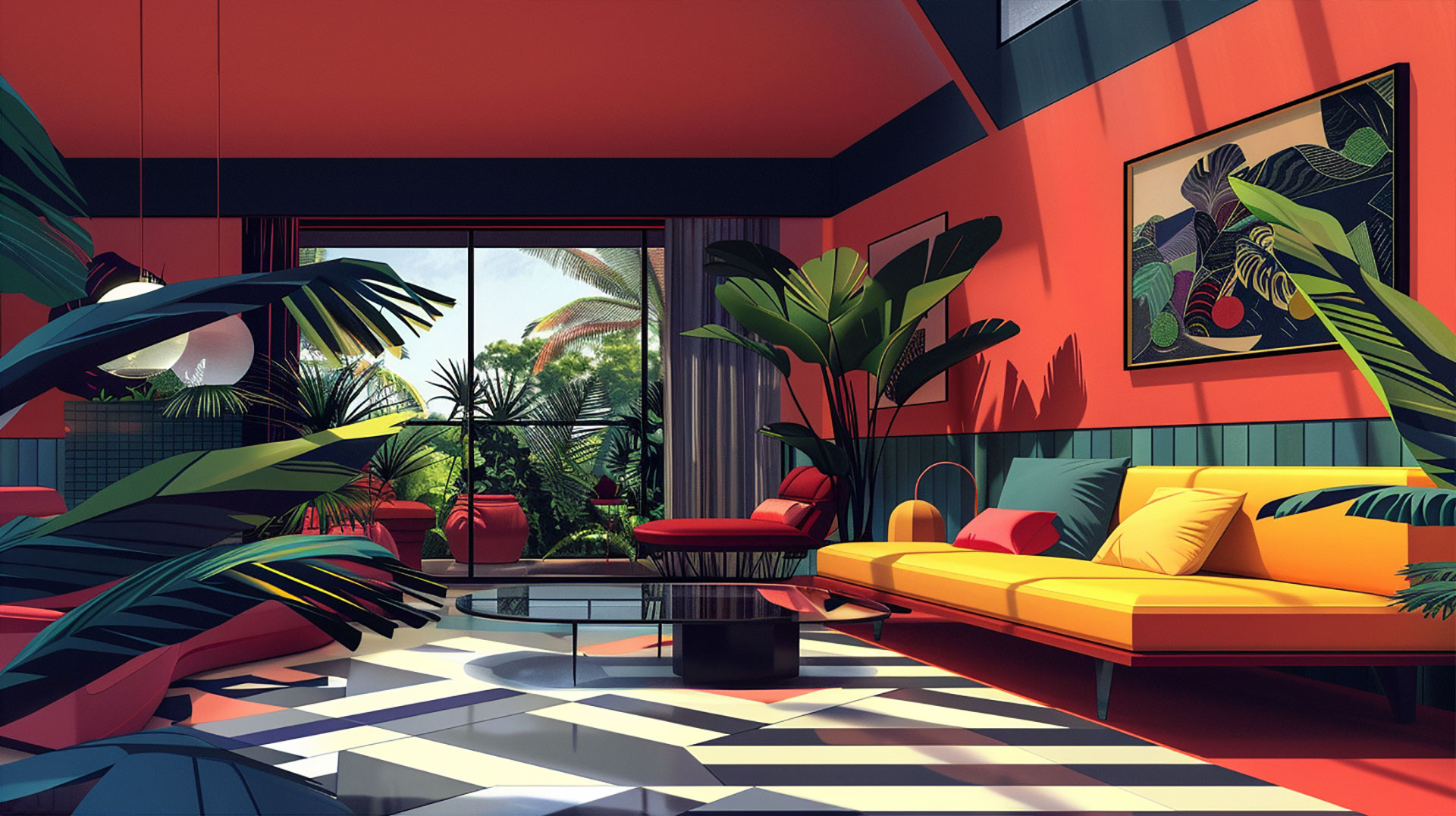 Enchanting Mid Century Modern 8K Wallpaper Download