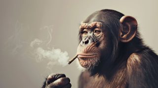 Free Download: AI Monkey Smoking a Joint Wallpaper