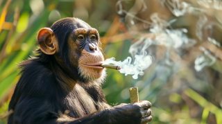 4K Desktop Background: Monkey Smoking a Joint