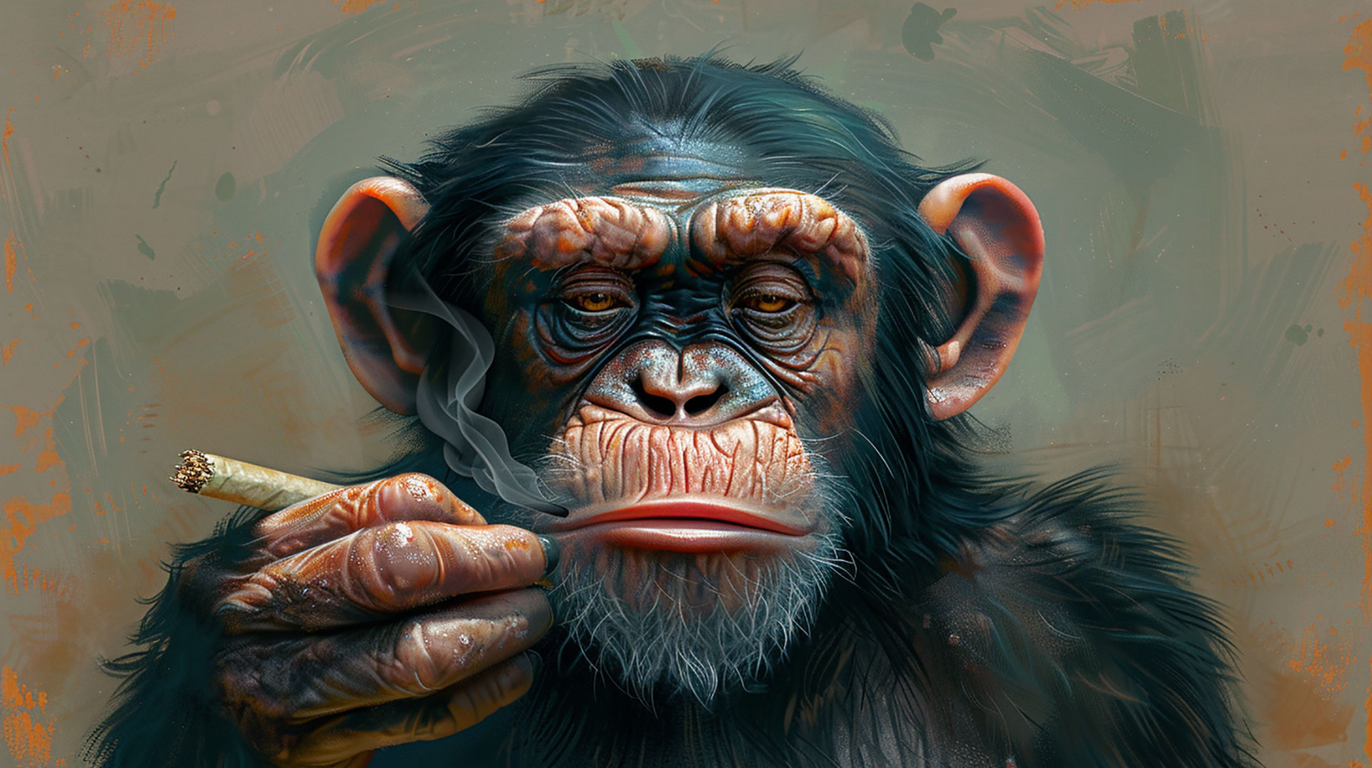 Ultra HD AI Image of Monkey Smoking a Joint