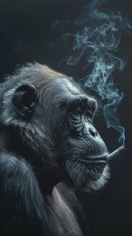 iPhone Monkey Smoking Art Wallpaper