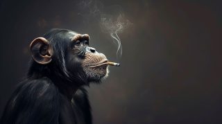 1920x1080 Monkey Smoking Cigarette AI Image