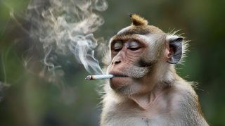 Stunning HD Monkey Smoking Cigarette AI Wallpaper