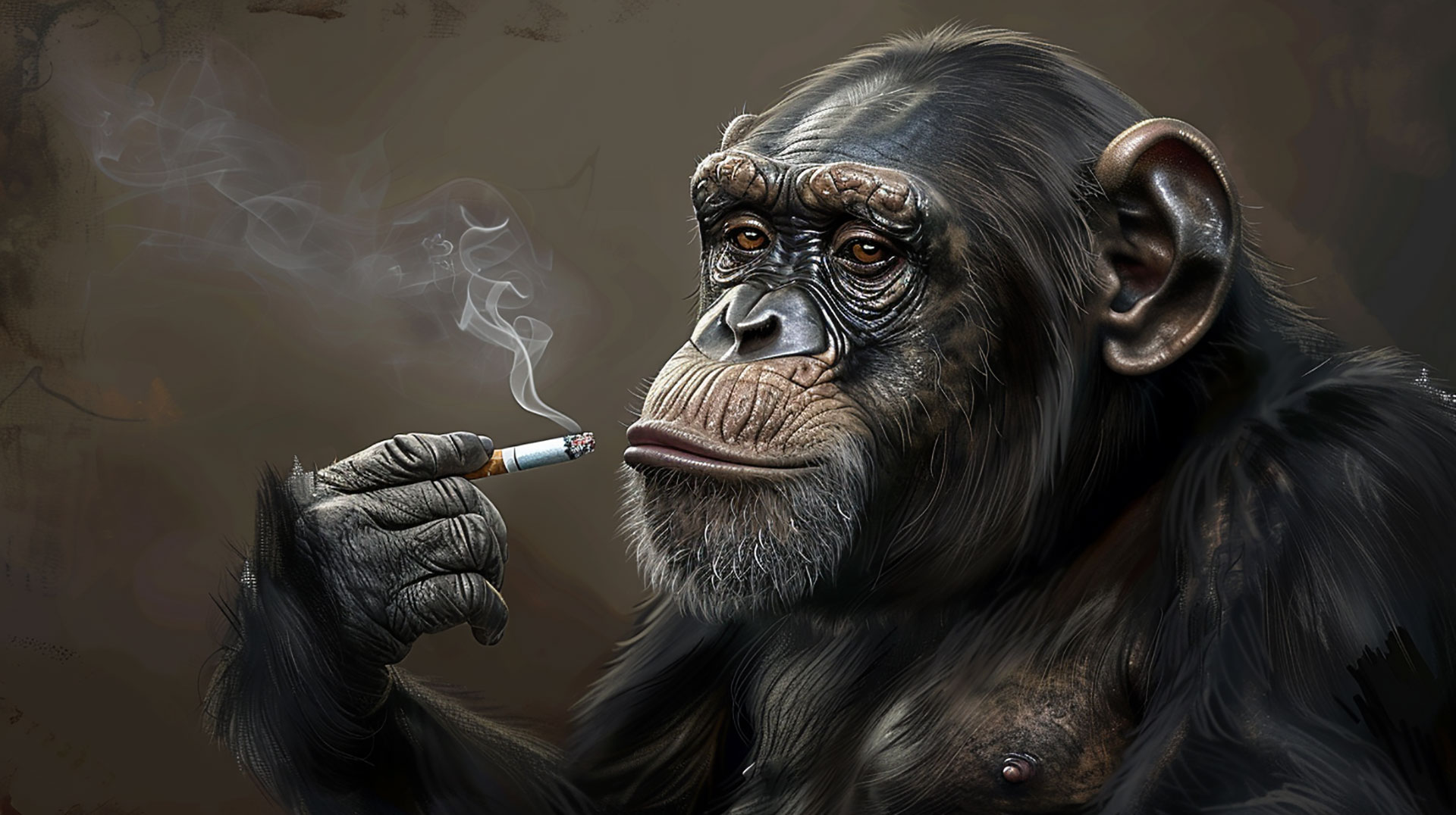 4K AI Image of Monkey Smoking Cigarette for Desktop