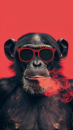 iPhone Monkey Smoking Cartoon Wallpaper