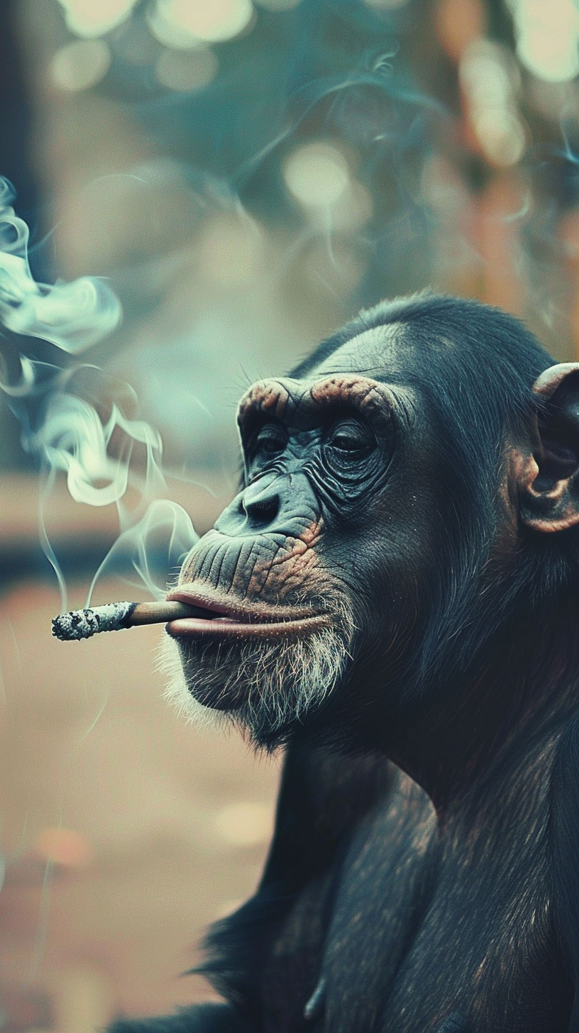 iPhone Monkey Smoking Pipe Wallpaper