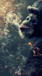 iPhone Monkey Smoking Cigarette HD Wallpaper