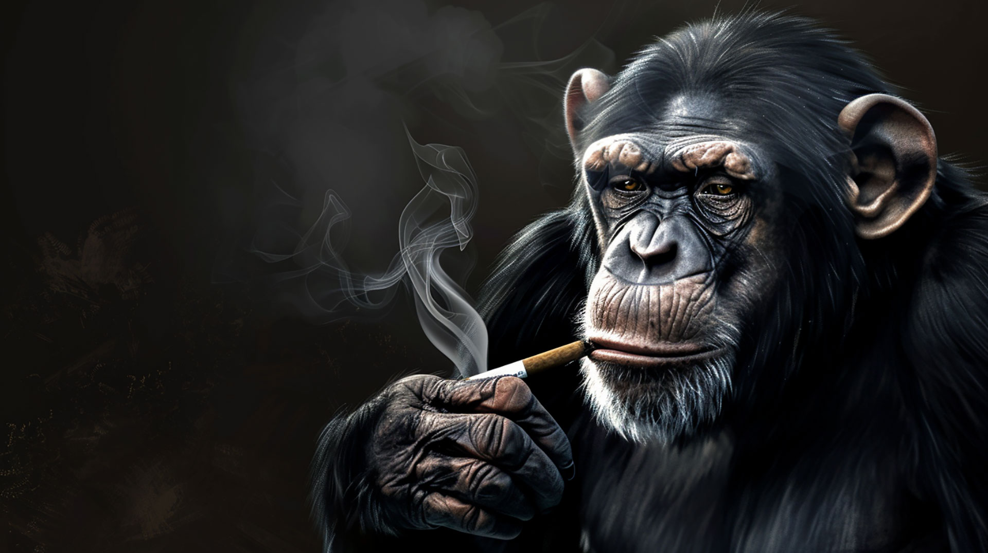 High-Resolution Smoking Monkey Wallpaper for PC