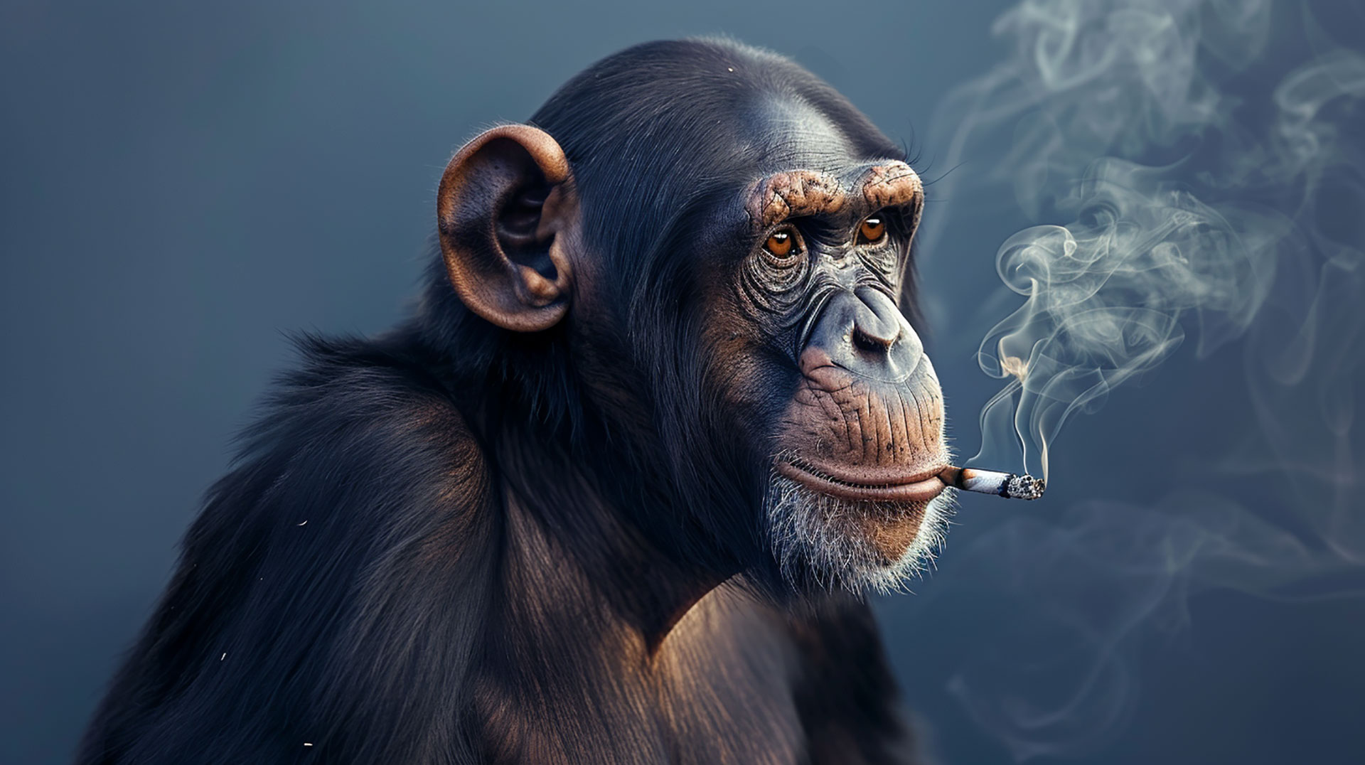 1920x1080 Monkey Smoking AI Image Download