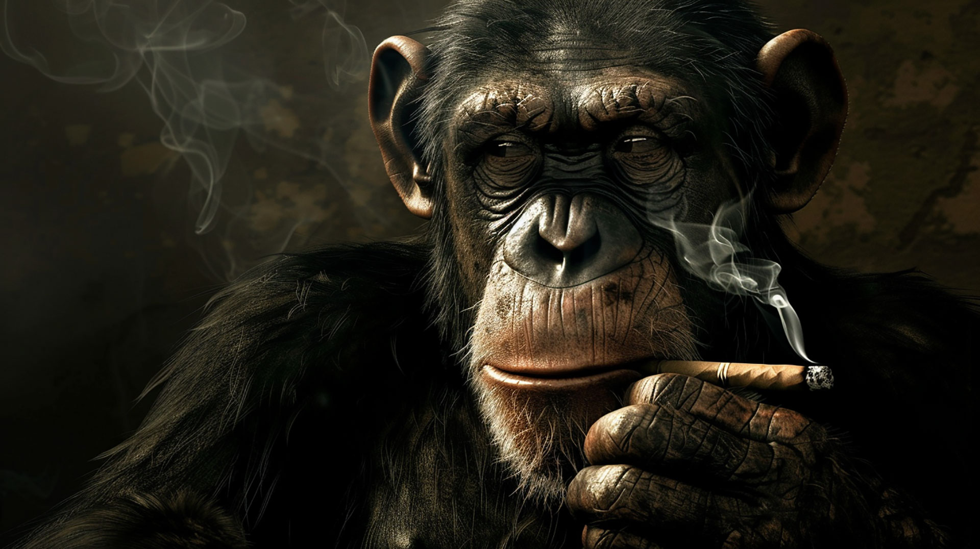 Smoking Monkey 8K Wallpaper for Desktop