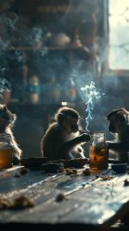 Oppo Monkey Smoking and Drinking Wallpaper Ultra HD