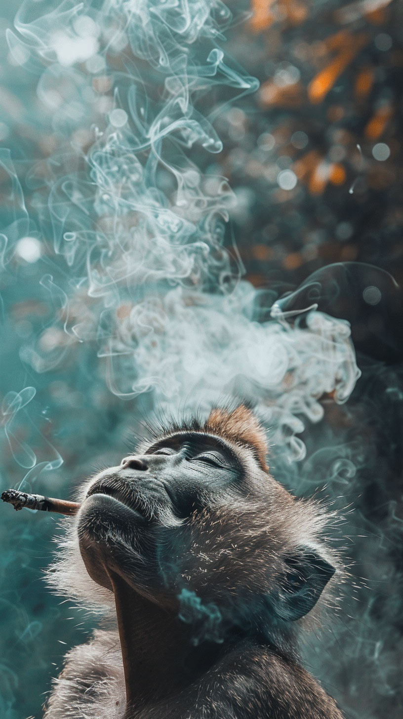 Samsung Monkey Smoking and Drinking Background