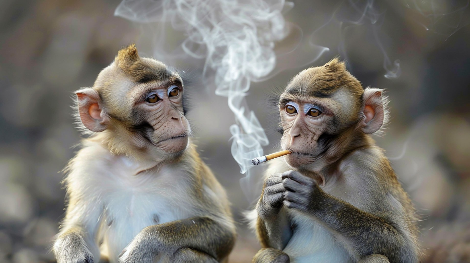 1920x1080 Monkeys Smoking and Drinking HD Image