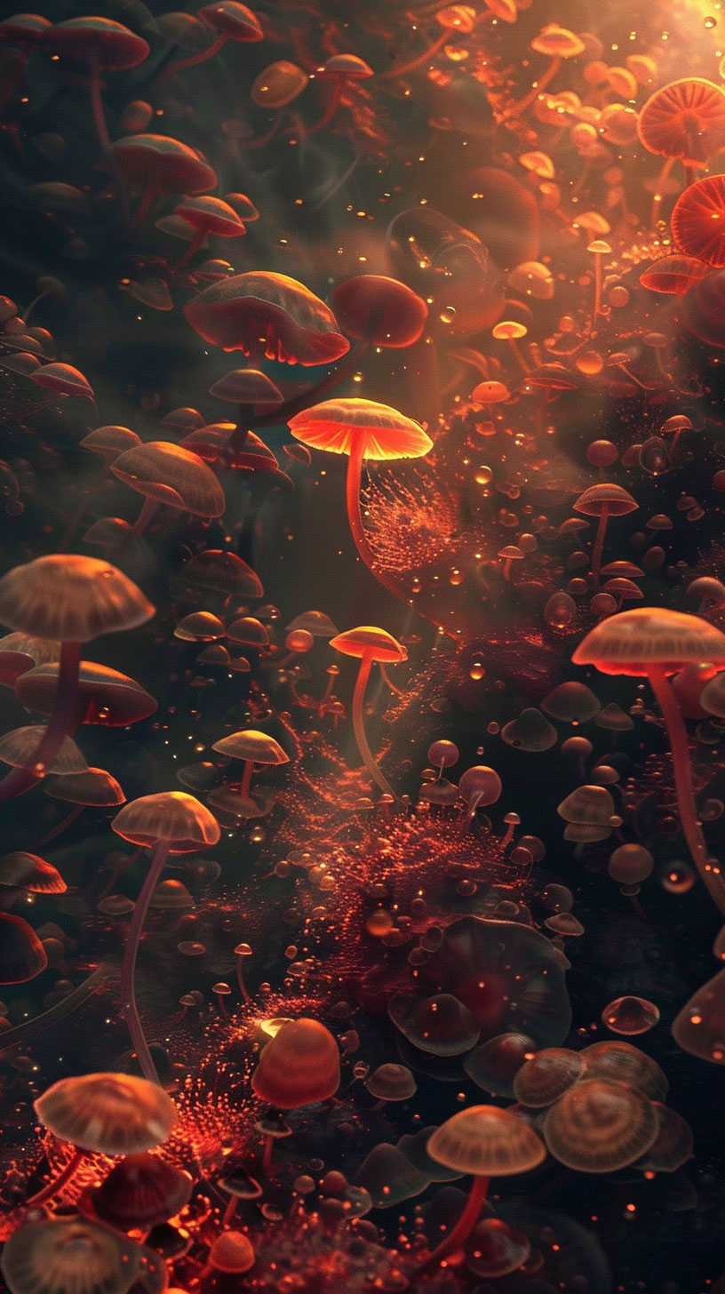 Colorful Mushroom Wallpaper for iPhone