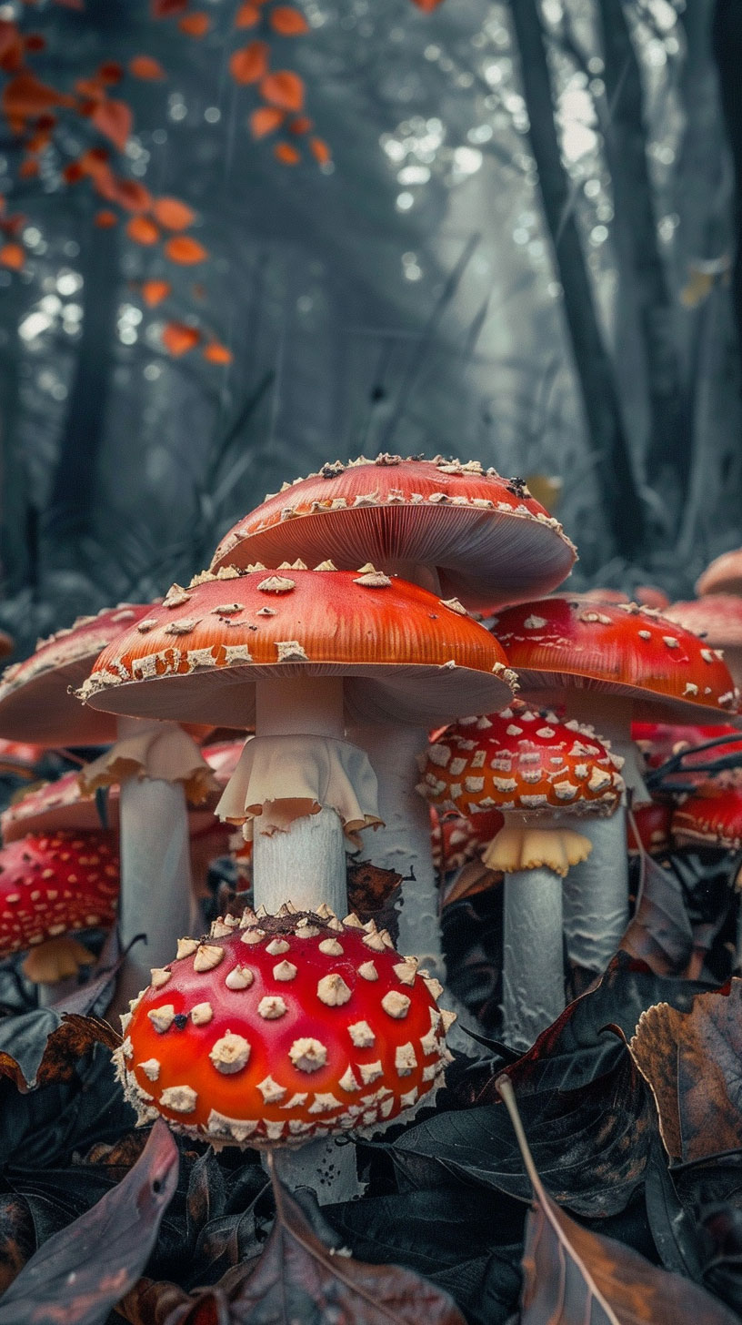 Colorful Mushroom Mobile Wallpaper