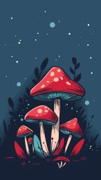 Colorful Mushroom Background for Mobile