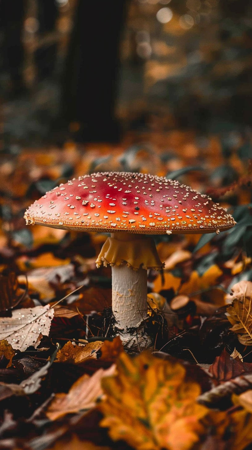 Vintage Aesthetic Mushroom Background