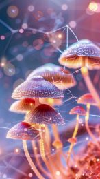 High-resolution trippy mushroom wallpaper for iPhone