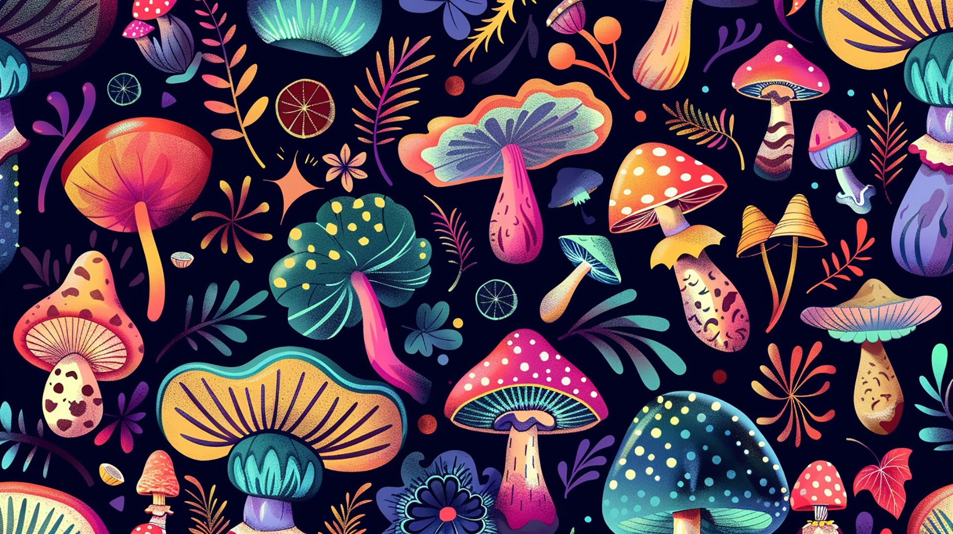 Ultra HD Mushroom Psychedelic Wallpaper for PC Download