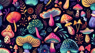 Free HD Wallpaper: Psychedelic Mushroom Digital Background