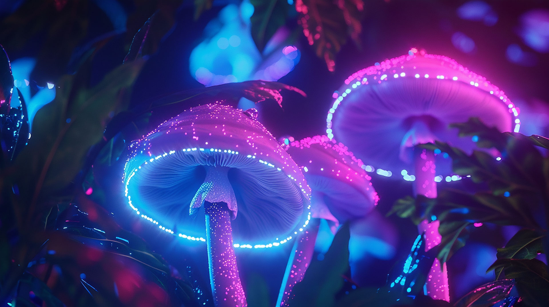 Trippy mushrooms wallpaper for desktops in high definition