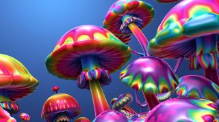 Ultra HD psychedelic mushroom wallpaper for PC screens