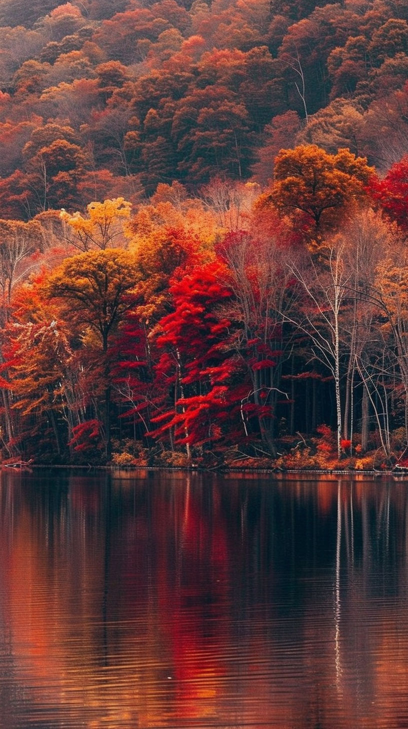 Pixel New England Fall Art Wallpaper for Android