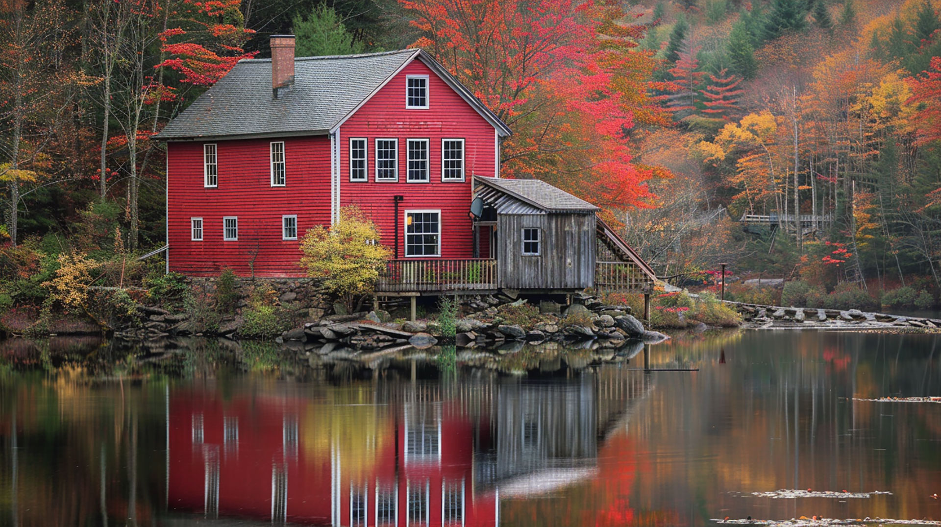 Digital New England Fall Computer Wallpaper