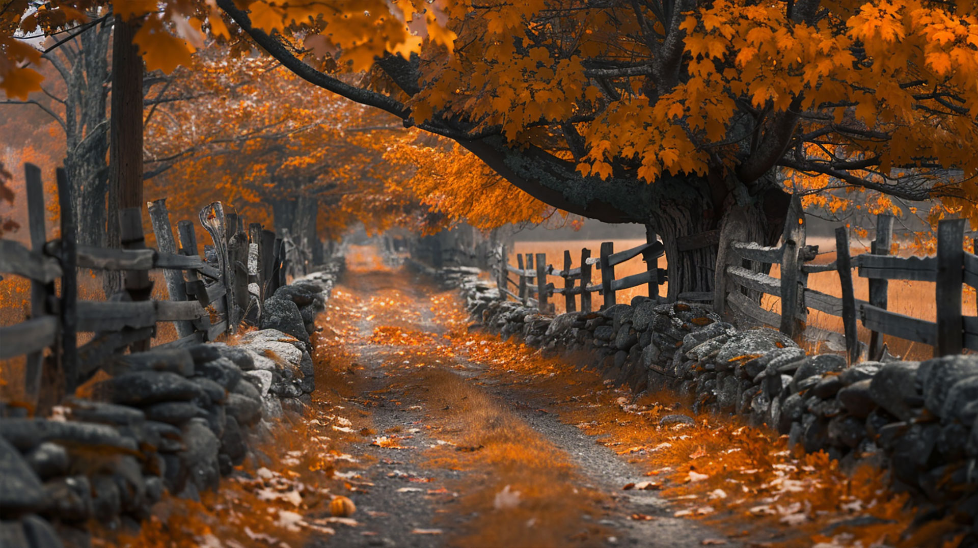 New England Fall Foliage Computer Wallpaper 1920x1080