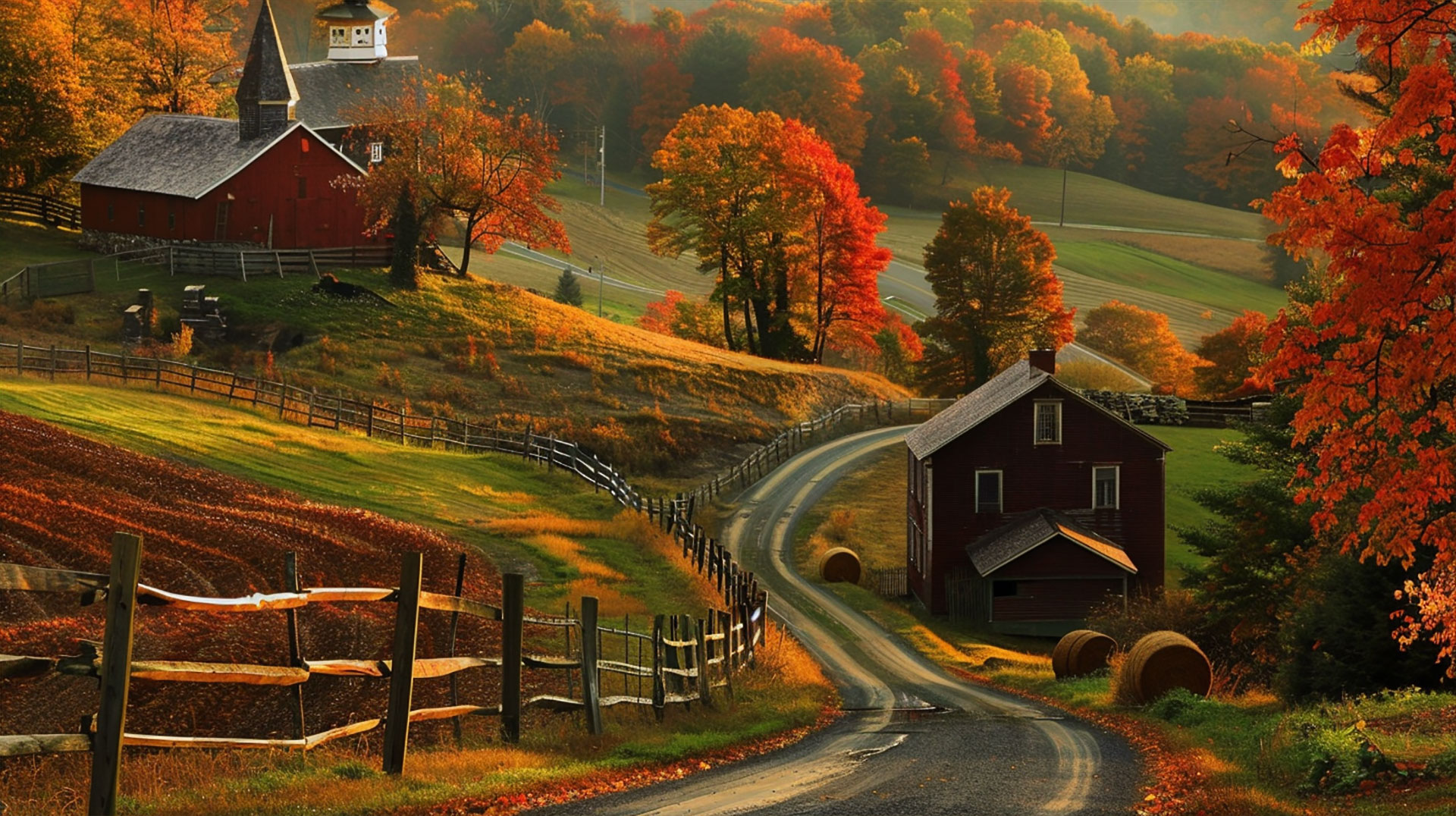 Stunning New England Fall 4K Desktop Wallpaper