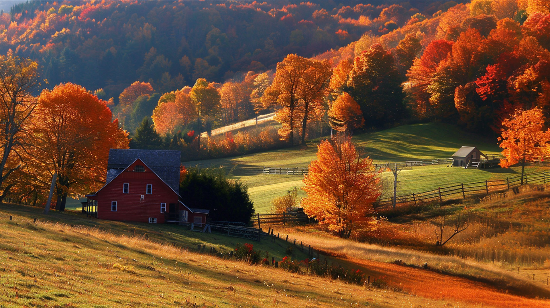 New England Fall Desktop Wallpaper in Ultra HD