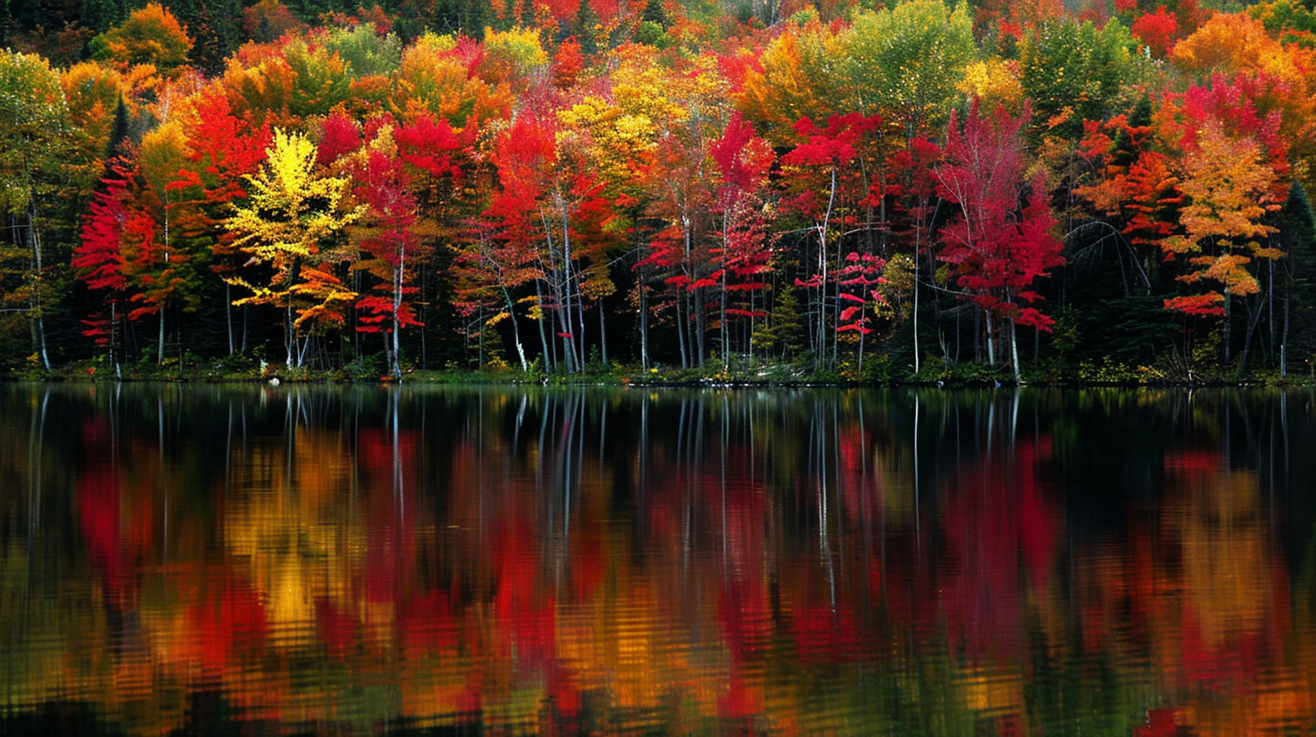 High-Resolution New England Fall AI Image Wallpaper