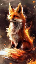 Free Nine-Tailed Fox Digital Background for Android Phones