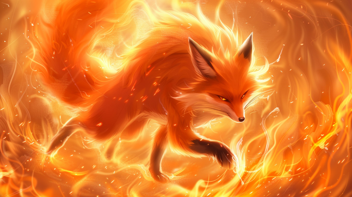 Cute Nine-Tailed Fox HD Wallpaper for Your Desktop