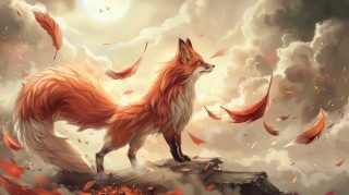 Stunning AI Wallpaper of Nine-Tailed Fox in Ultra HD