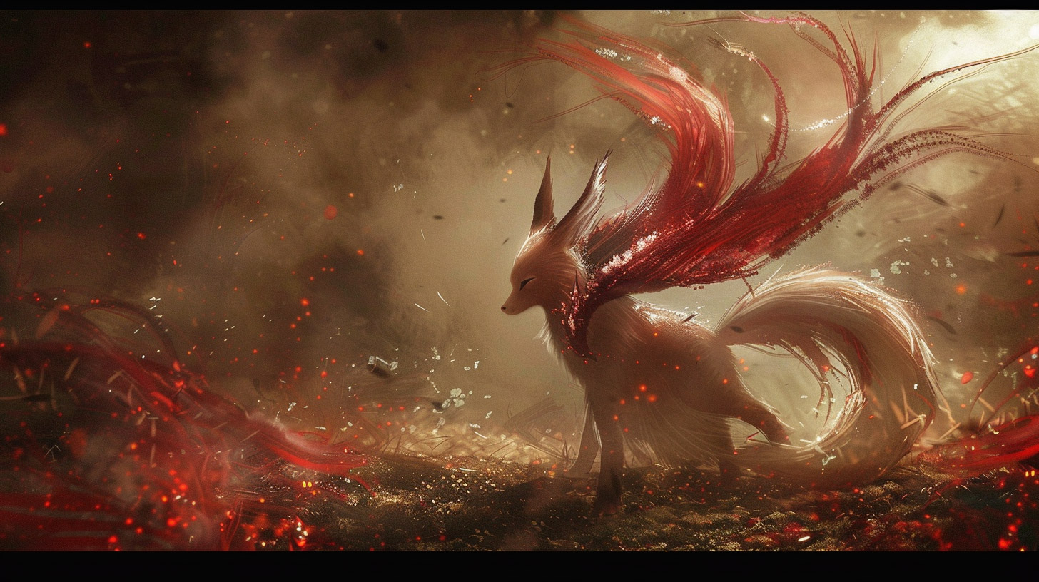 Cute Nine-Tailed Fox HD Wallpaper for Your Desktop