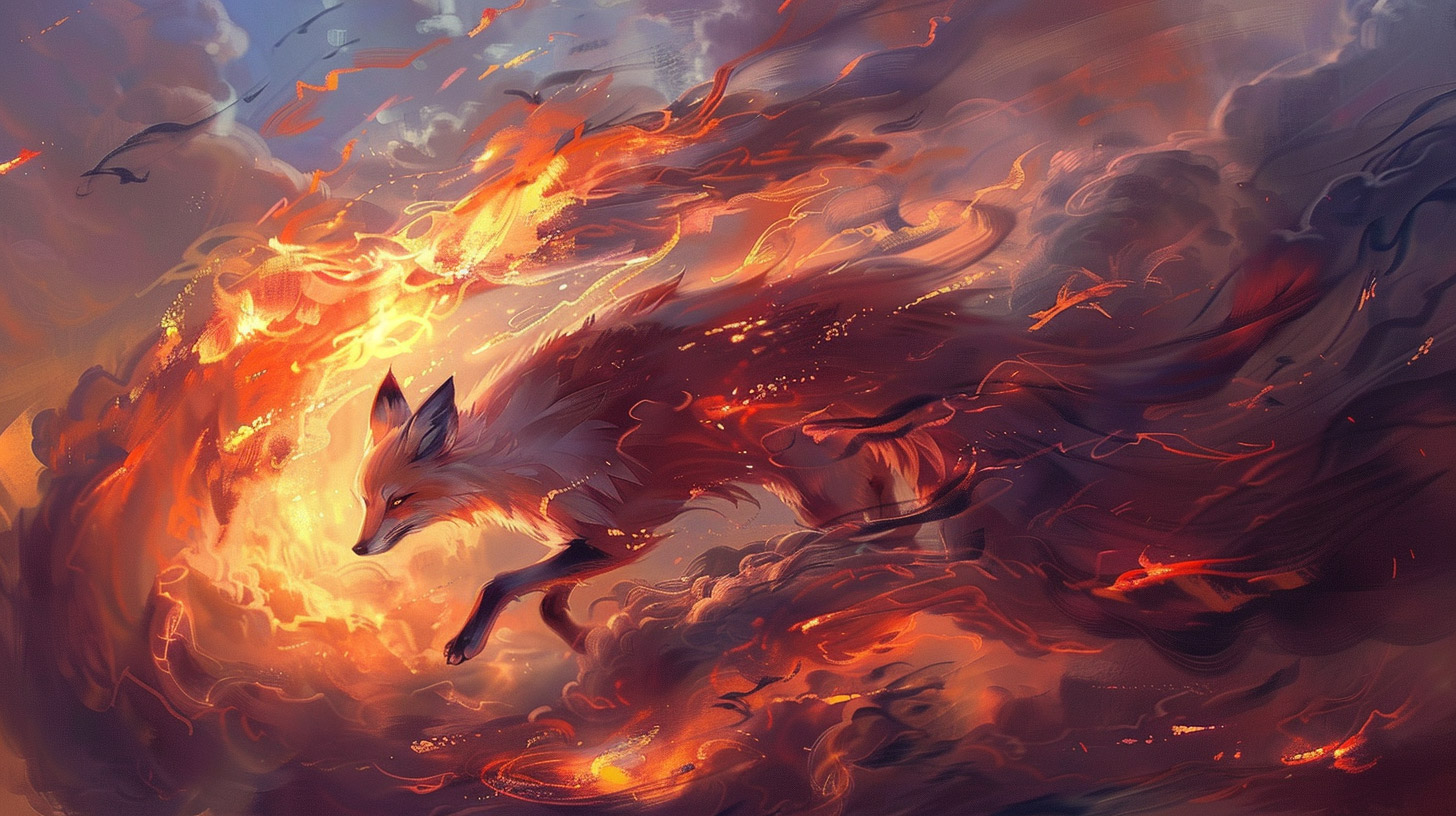 Stunning Nine-Tailed Fox HD Wallpaper for Desktop Background