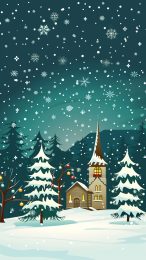 Cozy Old Fashion Christmas Cartoon Samsung Background