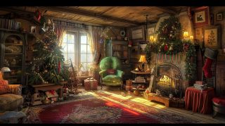 Vintage Old Fashion Christmas Laptop Background