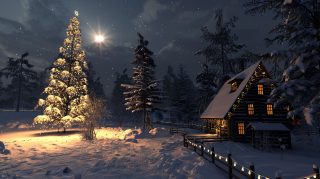 Picturesque Old Fashioned Christmas Desktop Wallpaper