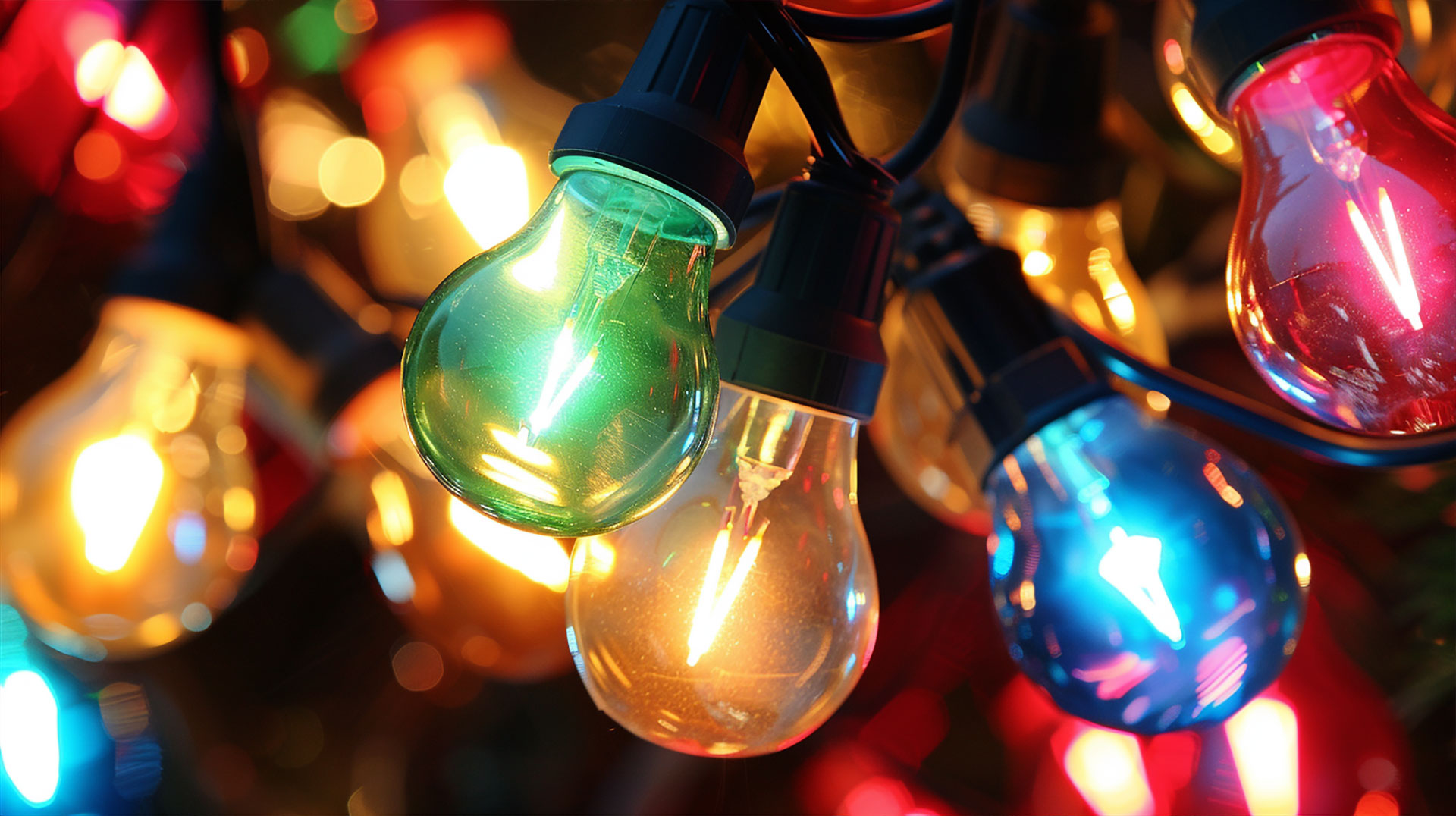 1920x1080 Old Fashioned Christmas Lights Wallpaper