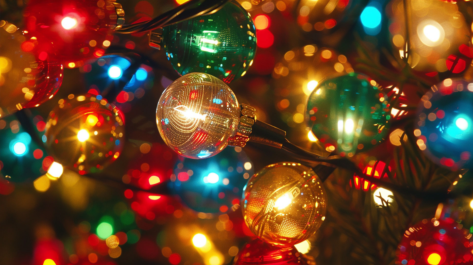 Digital Background: Old Fashioned Christmas Lights Wallpaper