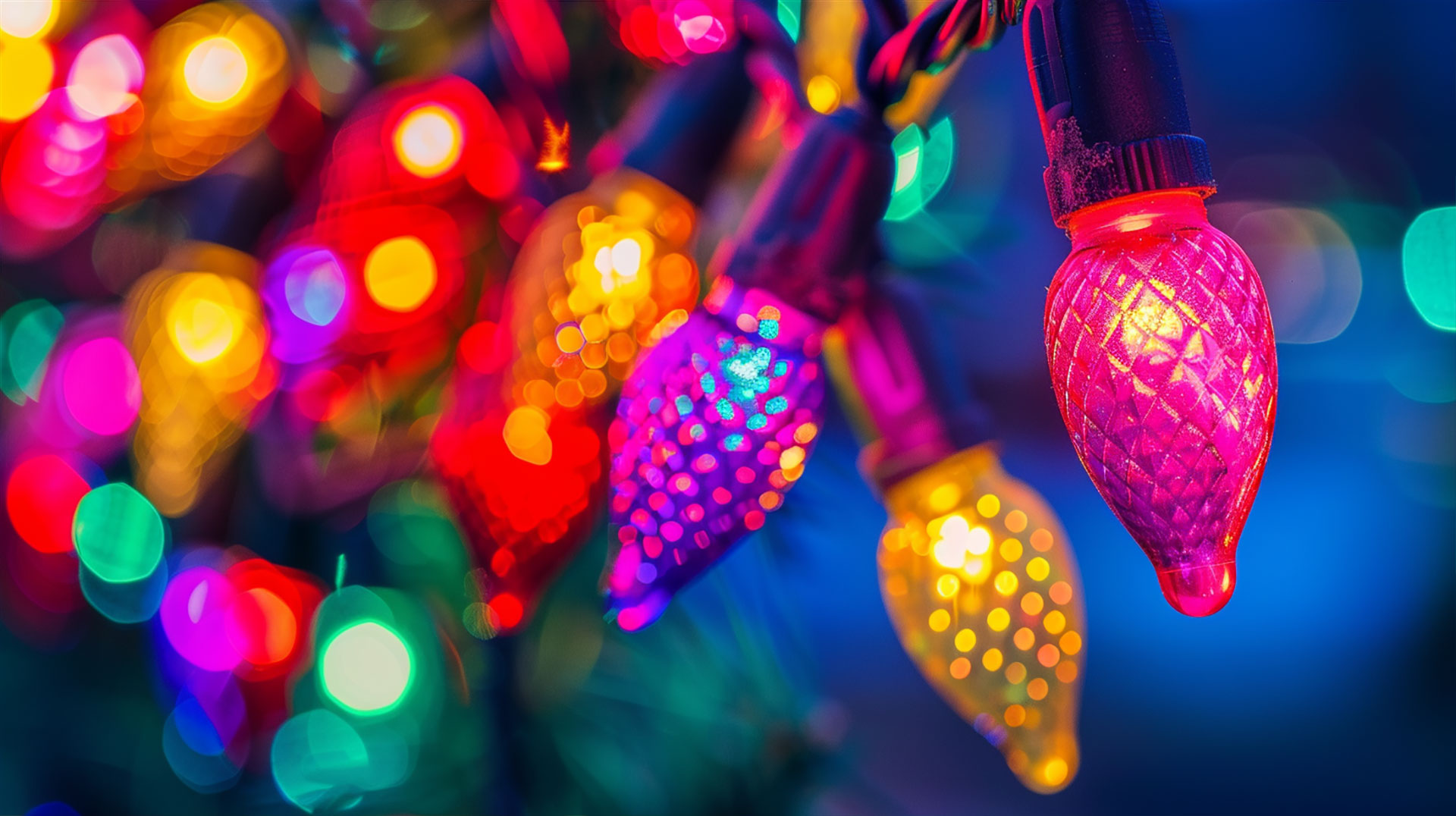 AI-Generated Old Fashioned Christmas Lights Image