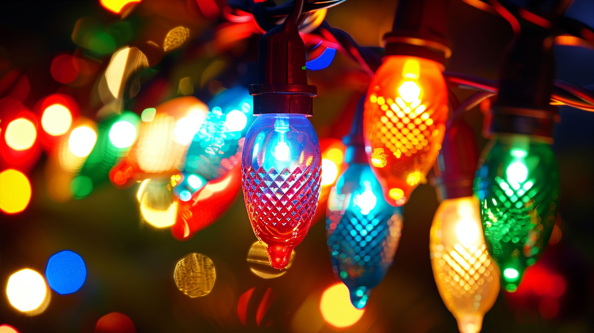 Old Fashioned Christmas Lights HD Wallpaper