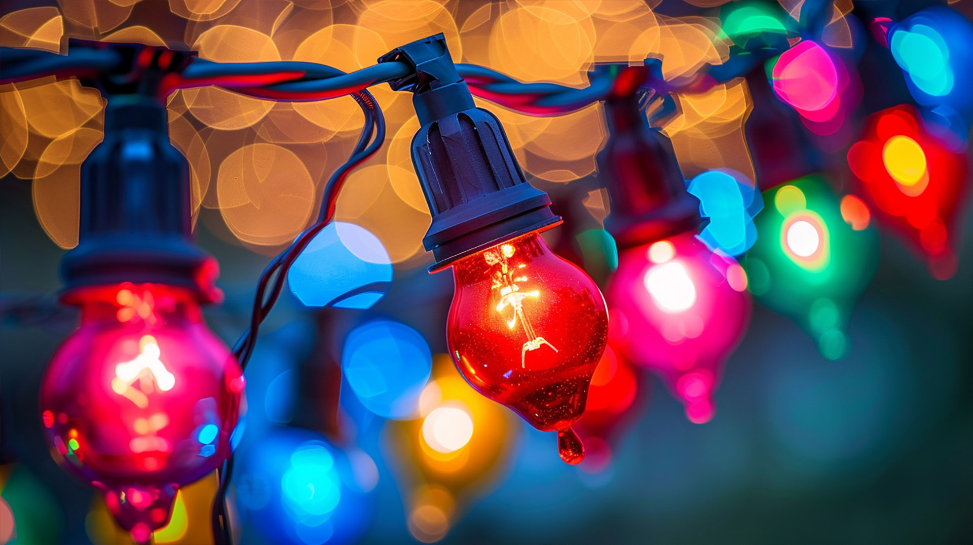 High-Resolution Old Fashioned Christmas Lights Wallpaper