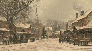 Free Download: Old Fashioned Christmas Scene Wallpaper